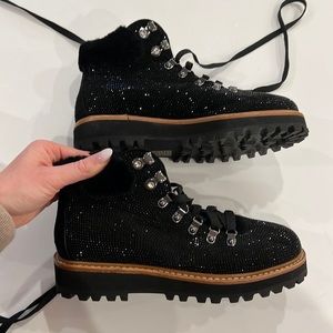 Lola Cruz Black Crystal Boots (size 39)